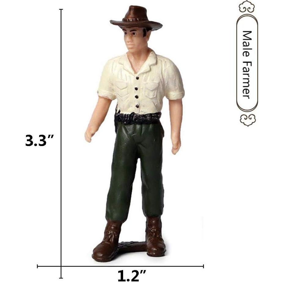 5 Figuras de Agricultores Pintadas a Mano L.DONG 19.8x13.9 cm