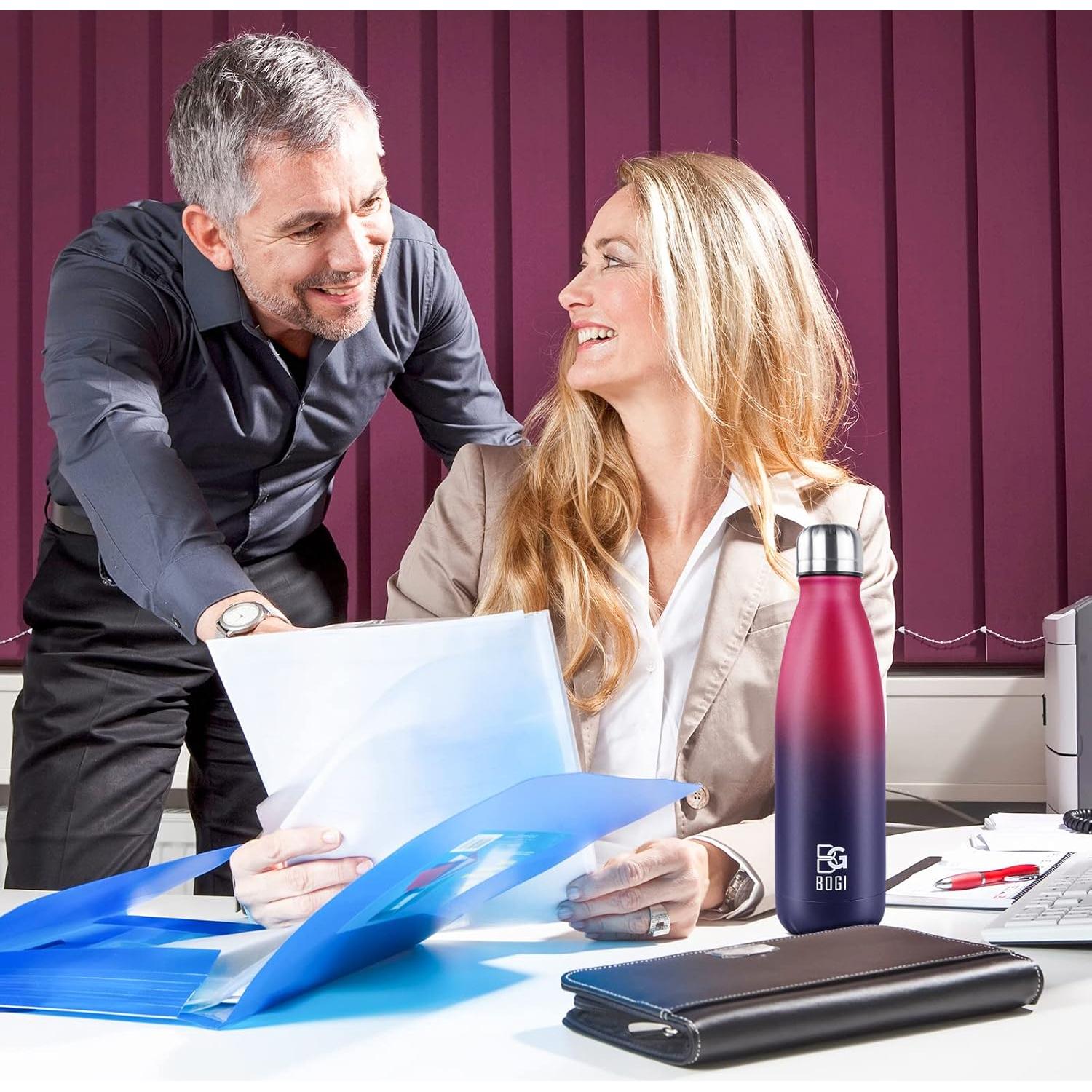 Botella de Agua Aislada BOGI 500ml Acero Inoxidable Azul