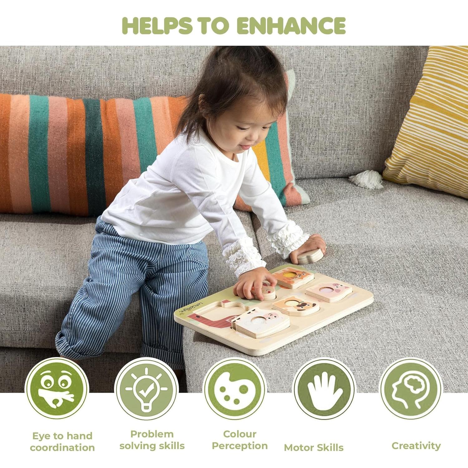 Rompecabezas de Madera LEFT2RIGHT para Niños 1-4 Años