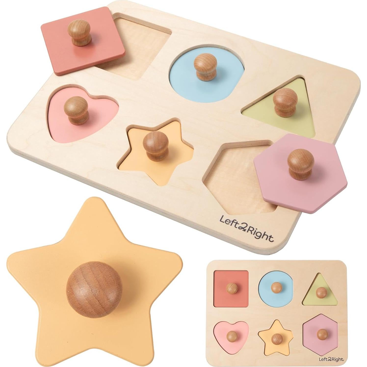 Rompecabezas de Madera LEFT2RIGHT para Niños 1-4 Años