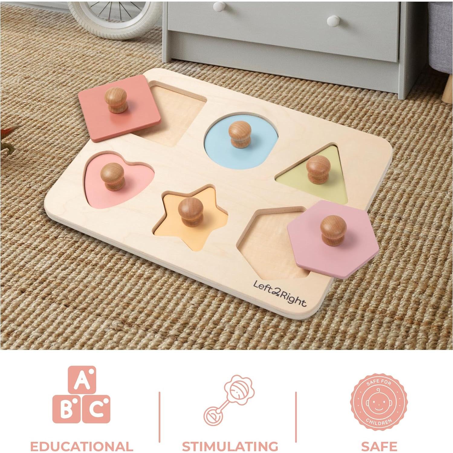 Rompecabezas de Madera LEFT2RIGHT para Niños 1-4 Años