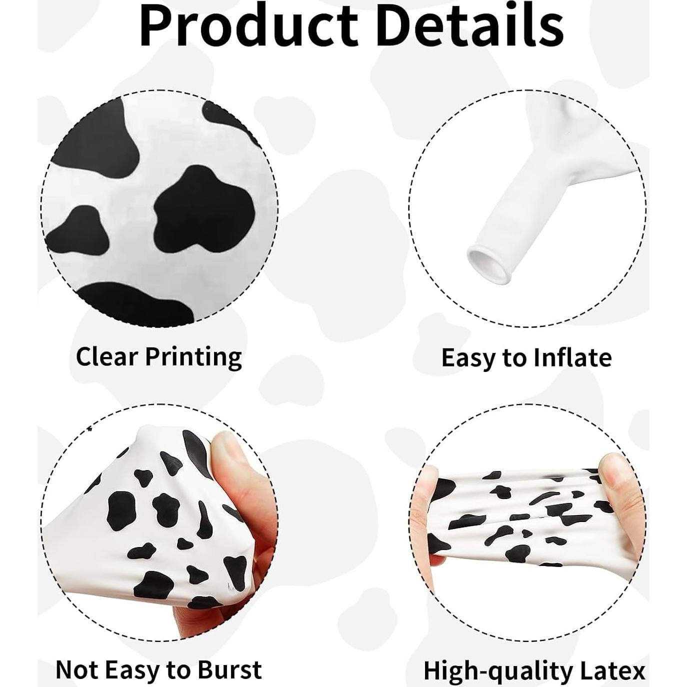 Globos de Vaca Biapian 60 Pcs 30 cm para Fiestas Infantiles