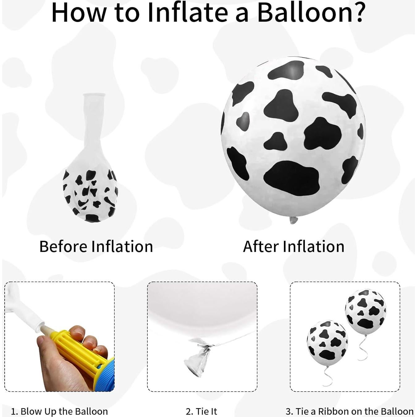 Globos de Vaca Biapian 60 Pcs 30 cm para Fiestas Infantiles