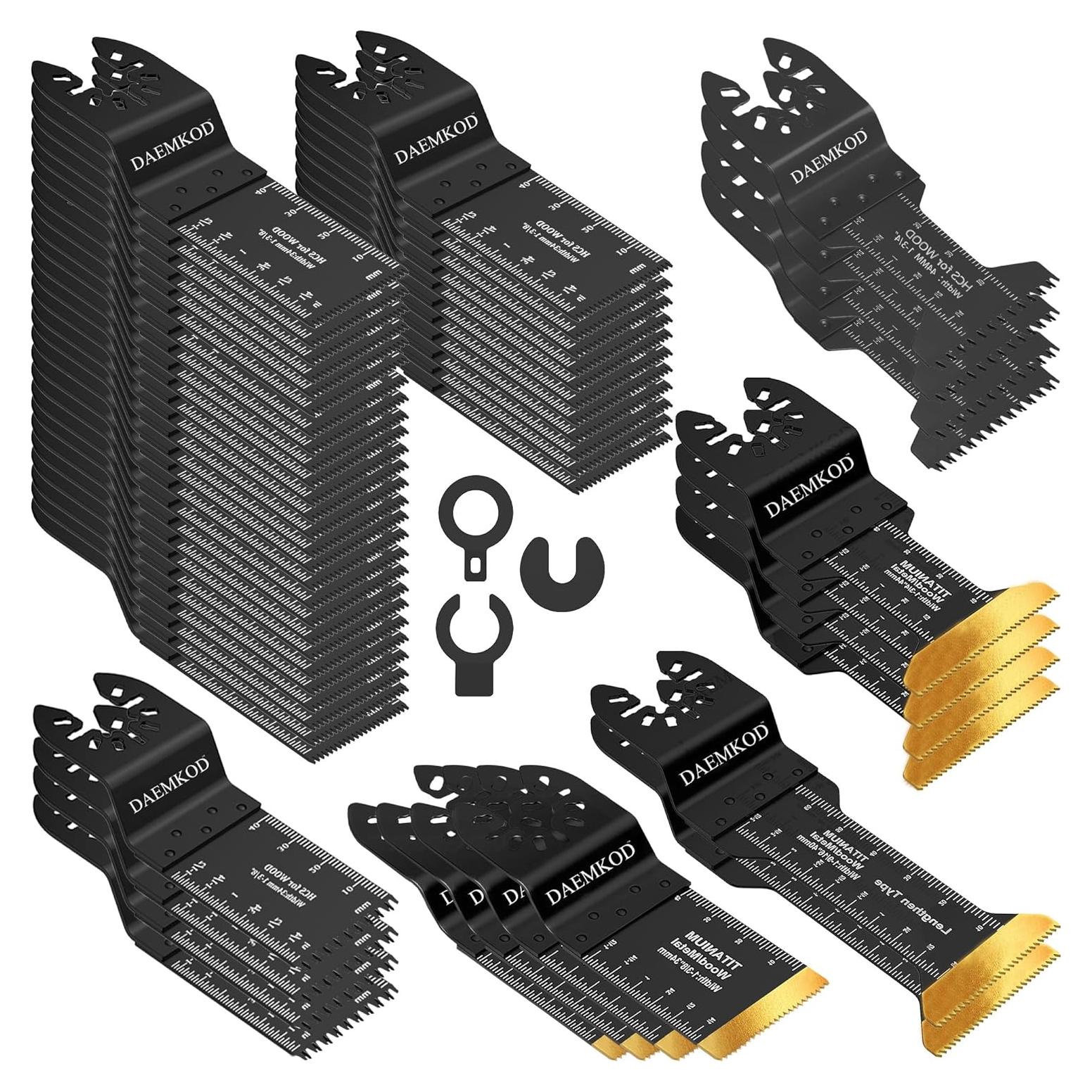 Kit de 55 Hojas de Sierra Oscilante DAEMKOD para Madera y Metal
