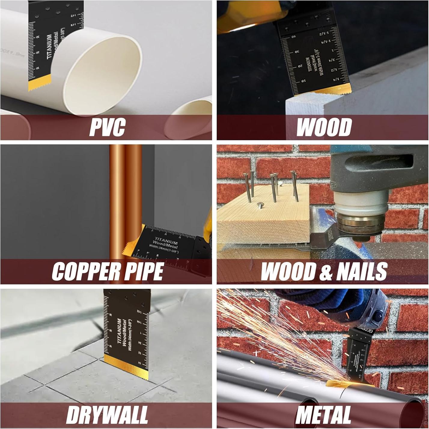 Kit de 55 Hojas de Sierra Oscilante DAEMKOD para Madera y Metal