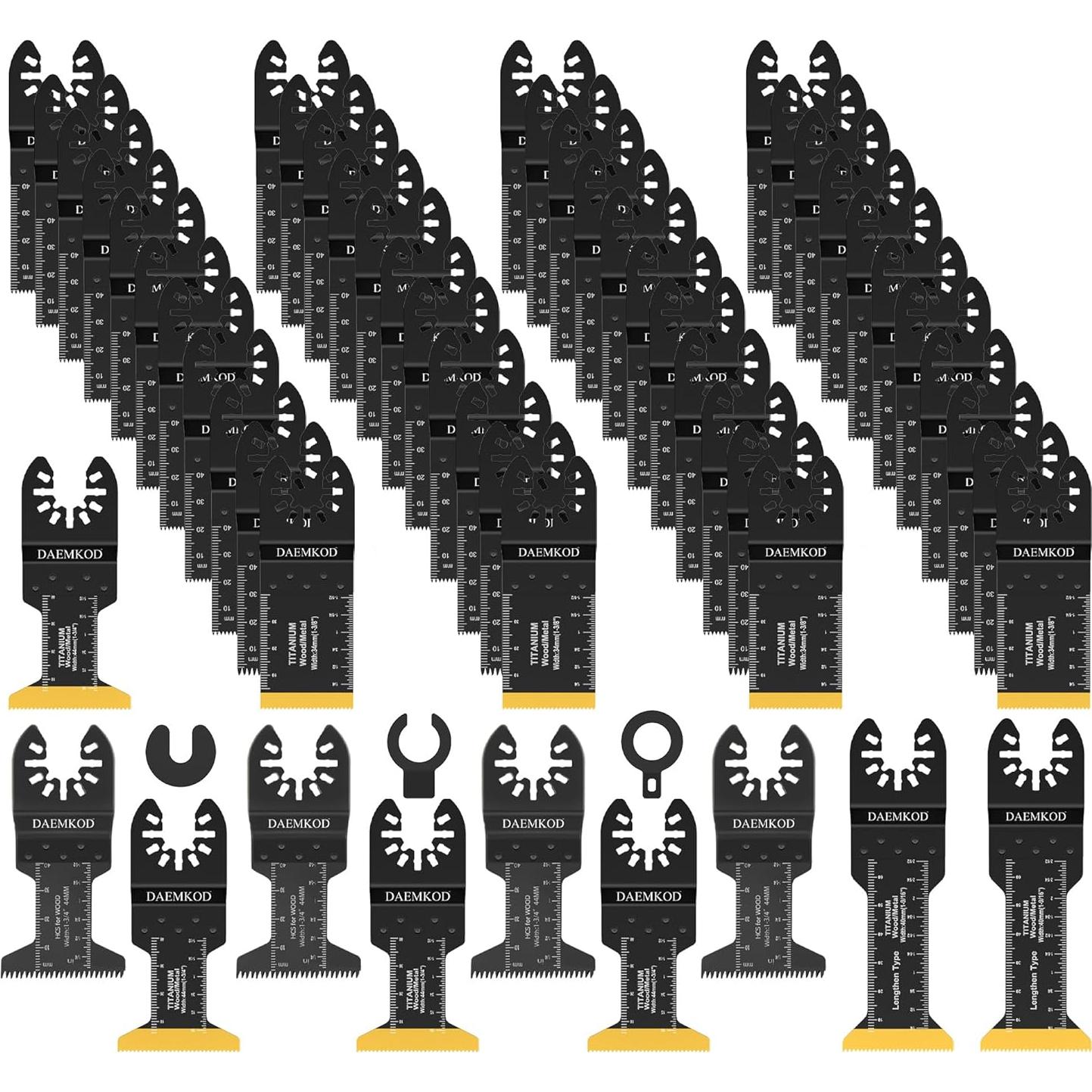 Kit de 55 Hojas de Sierra Oscilante DAEMKOD para Madera y Metal