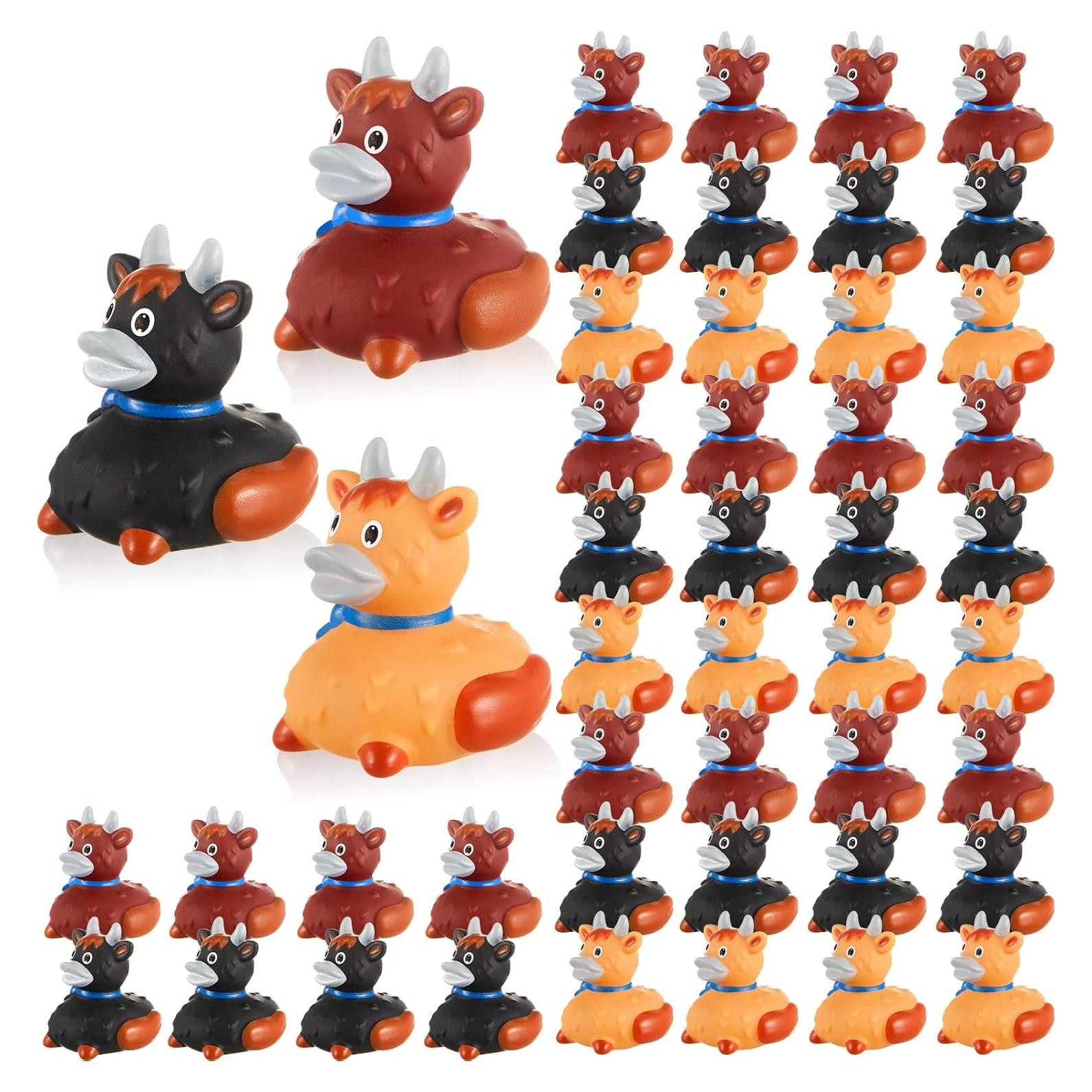 DEEKIN 50 Patitos de Goma Vaca de Tierras Altas 5 cm