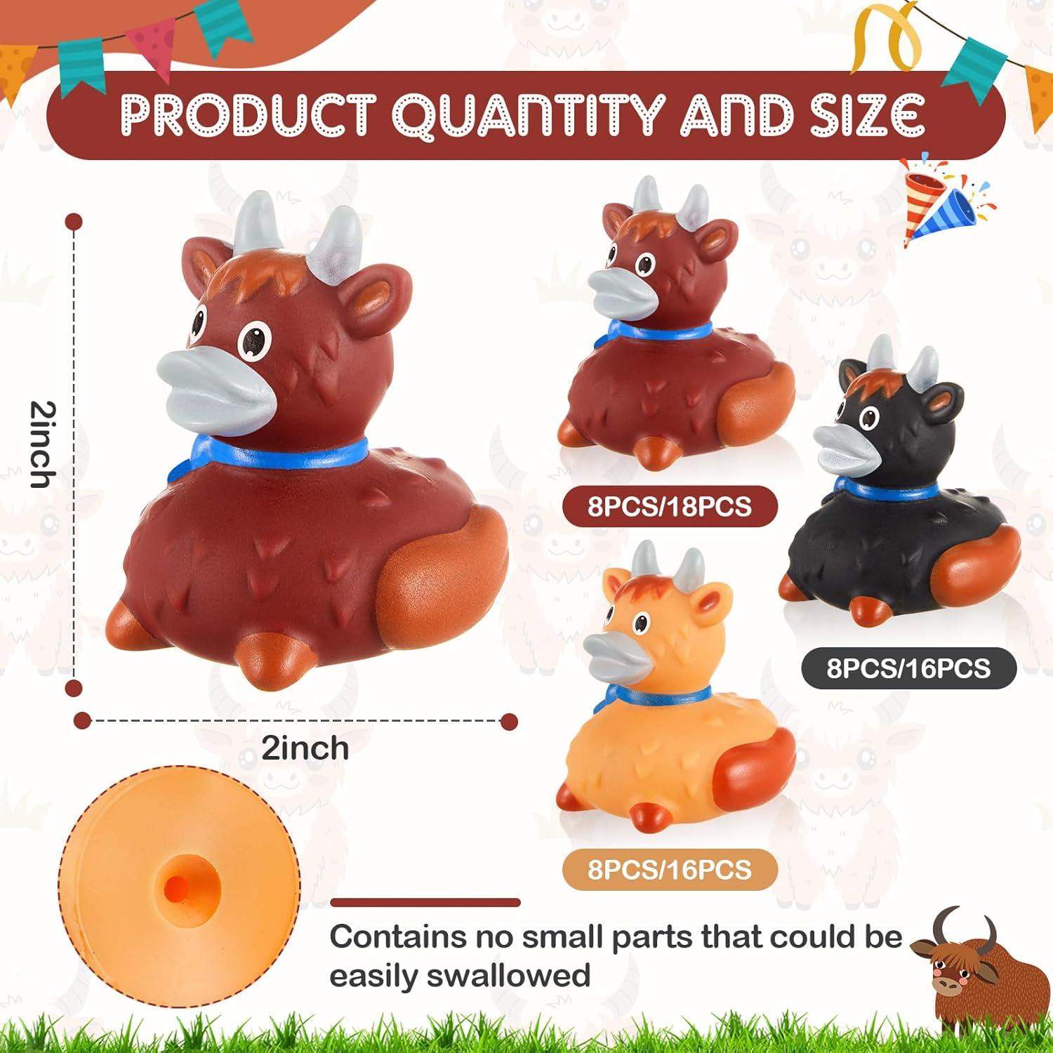 DEEKIN 50 Patitos de Goma Vaca de Tierras Altas 5 cm