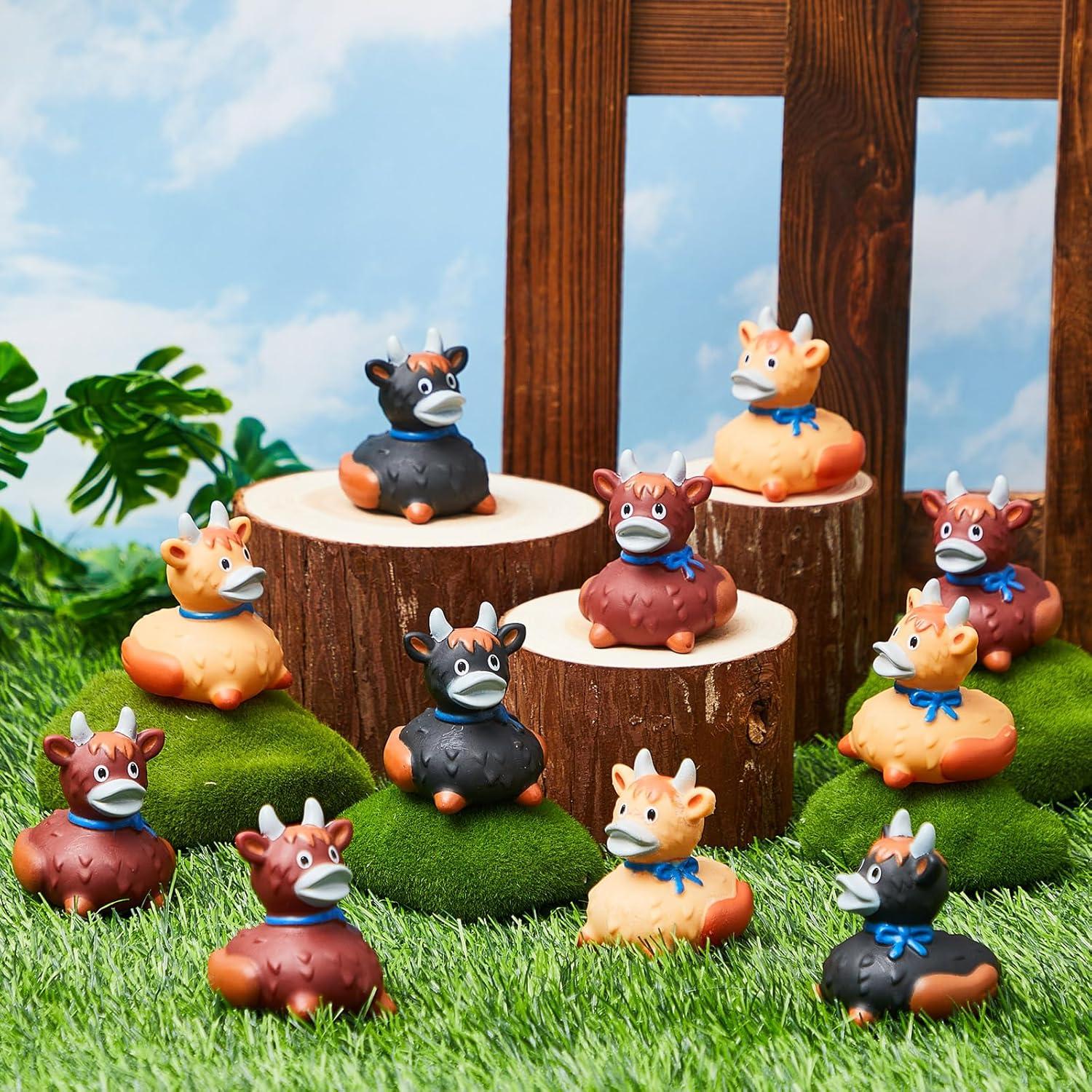 DEEKIN 50 Patitos de Goma Vaca de Tierras Altas 5 cm