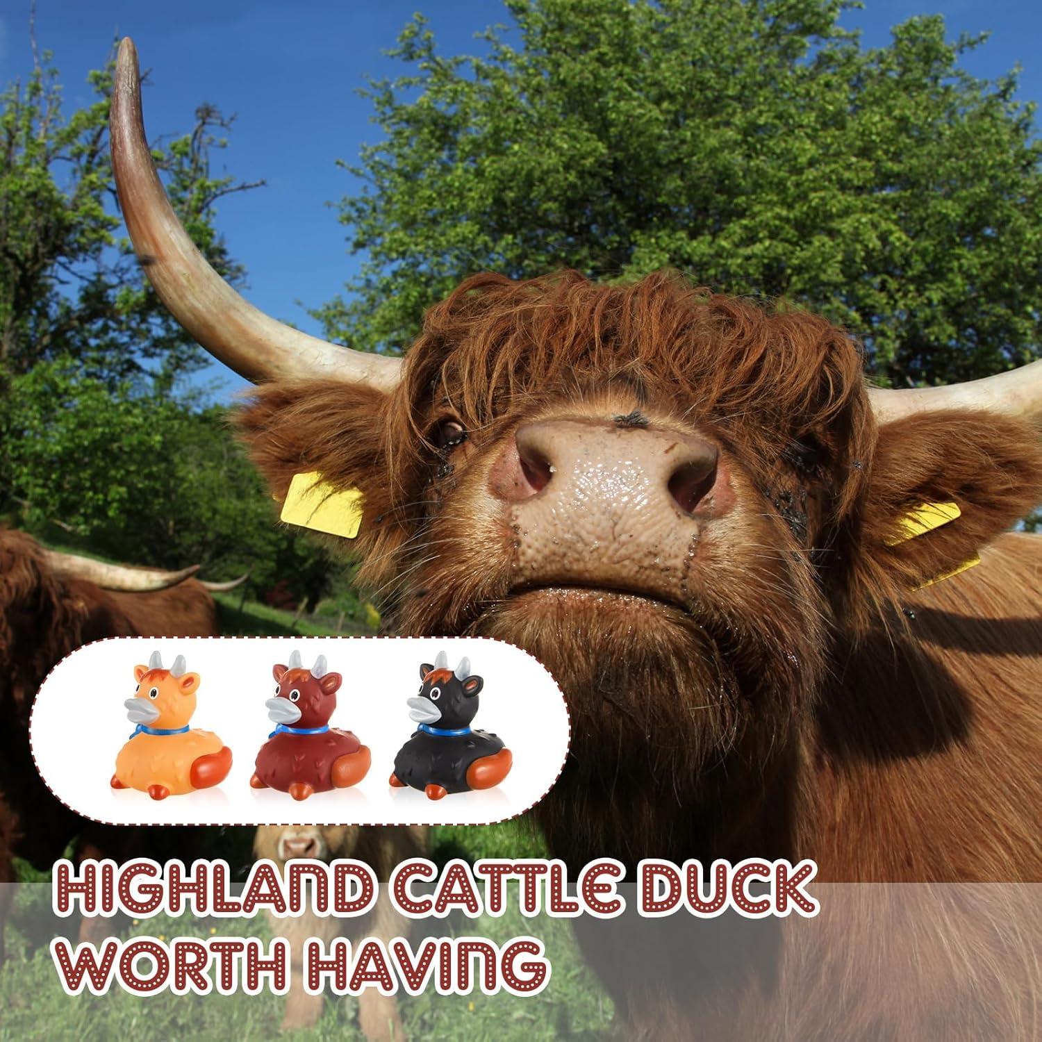 DEEKIN 50 Patitos de Goma Vaca de Tierras Altas 5 cm