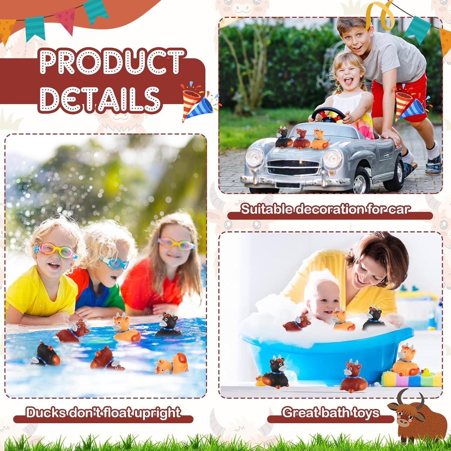 DEEKIN 50 Patitos de Goma Vaca de Tierras Altas 5 cm