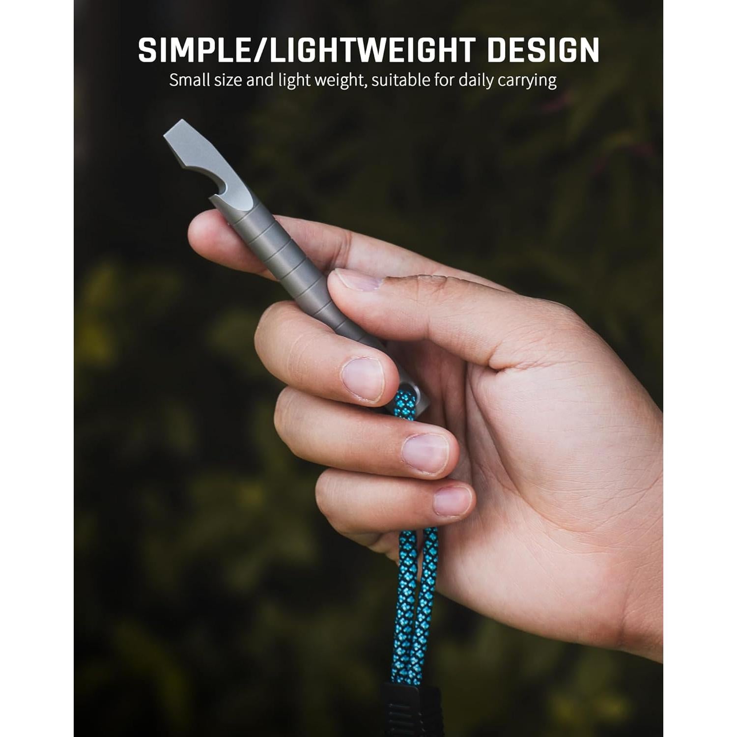 TISUR Multiherramienta de Llavero EDC de Titanio 6 en 1 Gris