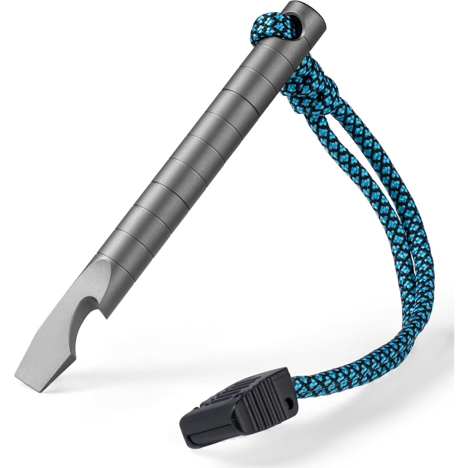 TISUR Multiherramienta de Llavero EDC de Titanio 6 en 1 Gris