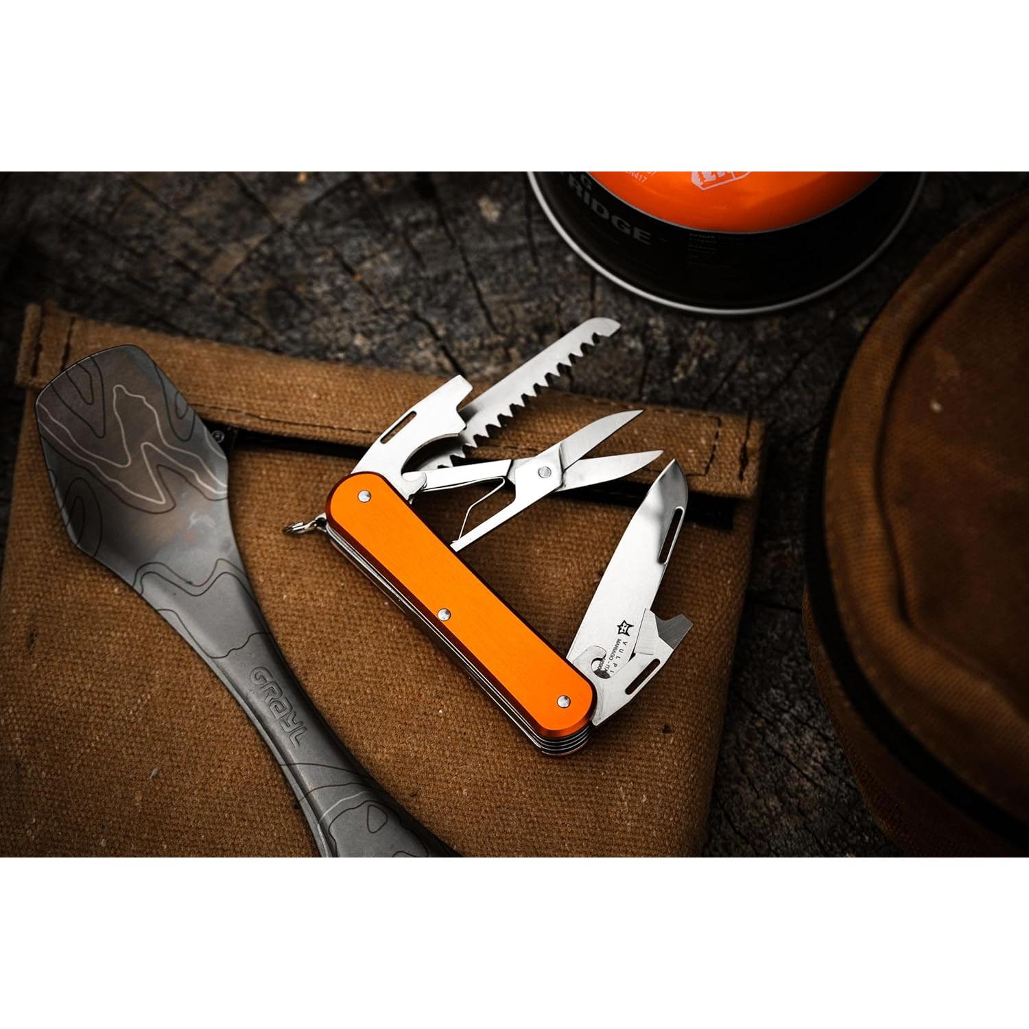 Cuchillo de bolsillo Fox Knives Vulpis FX-VP130-SF5 5-en-1 Naranja