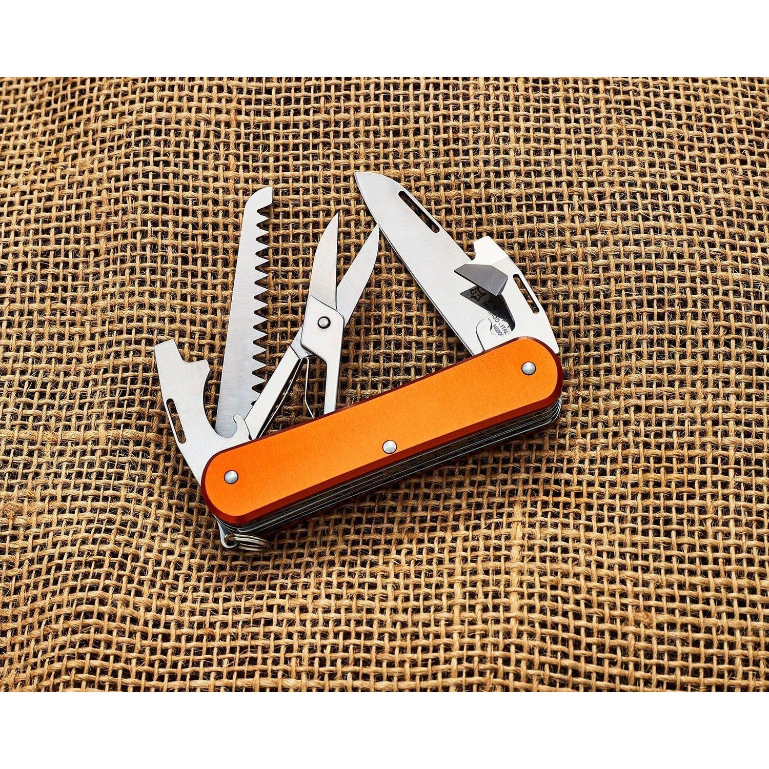 Cuchillo de bolsillo Fox Knives Vulpis FX-VP130-SF5 5-en-1 Naranja