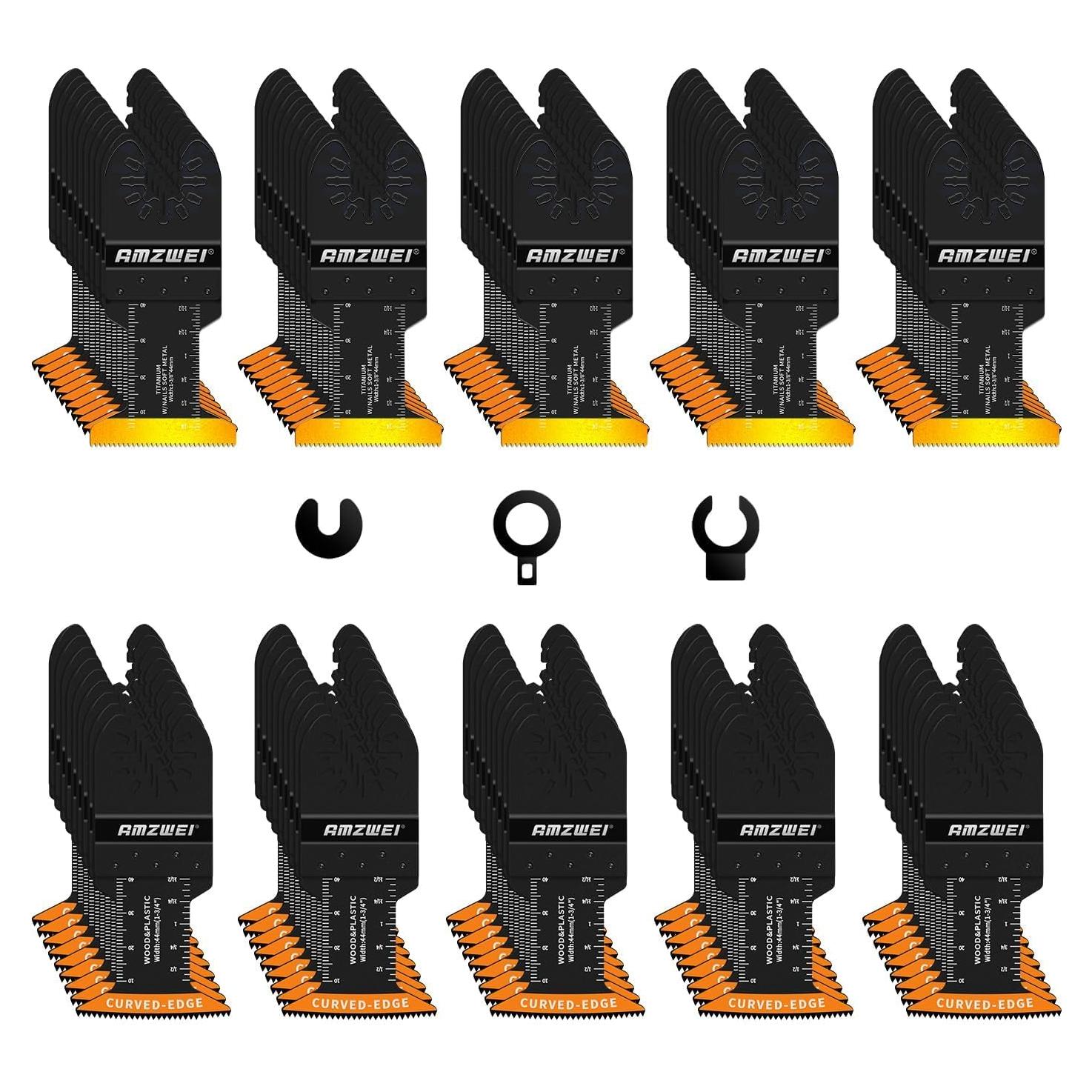 100 Hojas de Herramienta Oscilante AMZWEI para Metal y Madera