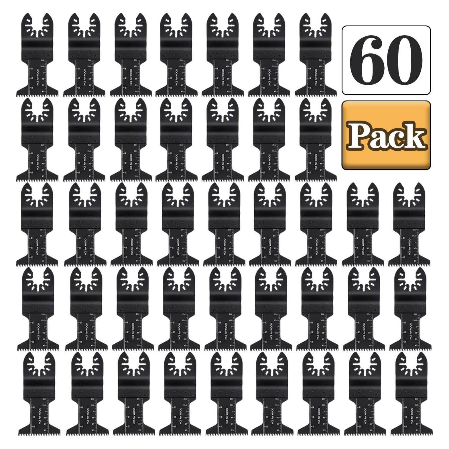 Kit de 60 Hojas de Sierra Oscilante Tanzfrosch 44mm para Madera y Metal