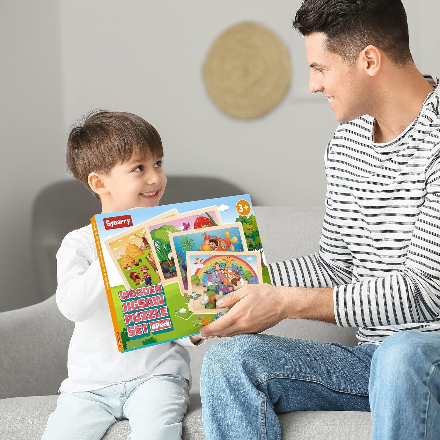 Rompecabezas de Madera SYNARRY 4 en 1 para Niños 3-5 Años