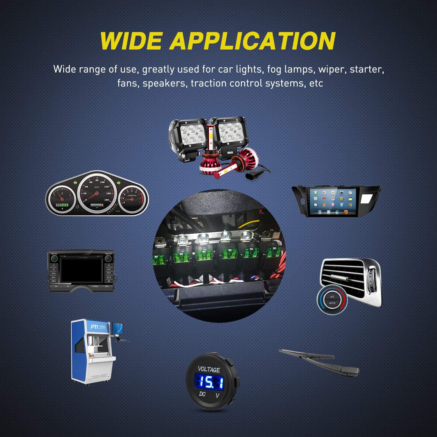 Kit de 5 Relés Automotrices Nilight 50023R 30A 12V con Fusible