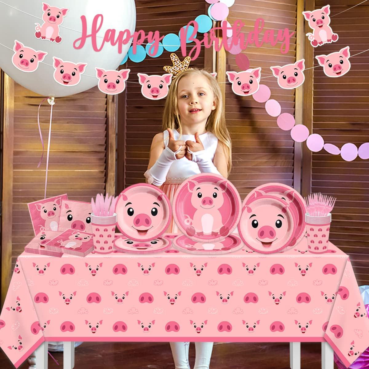 Set de Vajilla de Cerdo Aidecor 143 Piezas para Cumpleaños