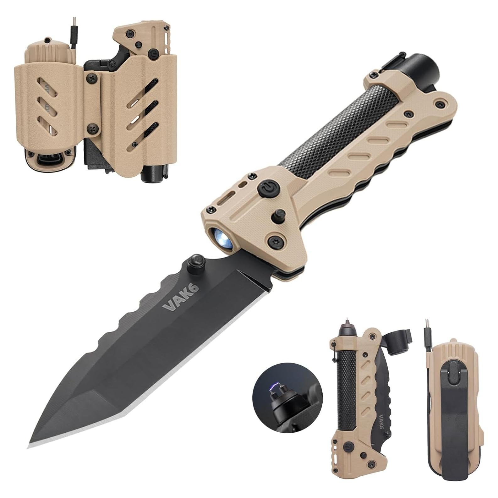 Multiherramienta de Supervivencia VIPERADE VAK6 con Cuchillo y Linterna