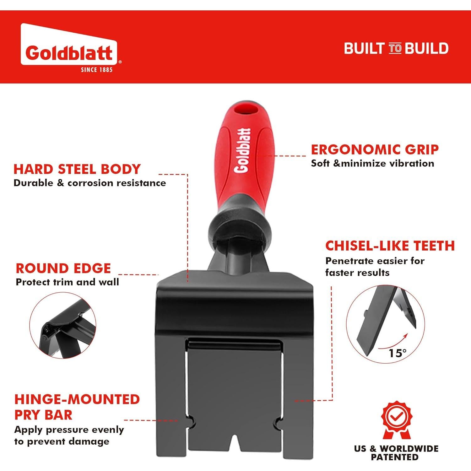Extractor de Molduras Goldblatt 7.62 cm, Acero 65Mn, Rojo
