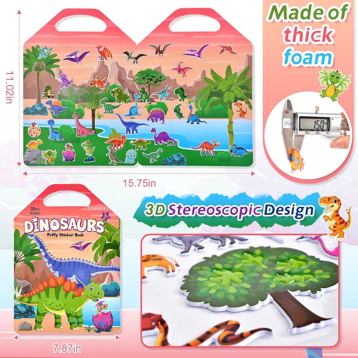 Set de 6 Libros de Stickers Puffy Cosomia 3D Reutilizables