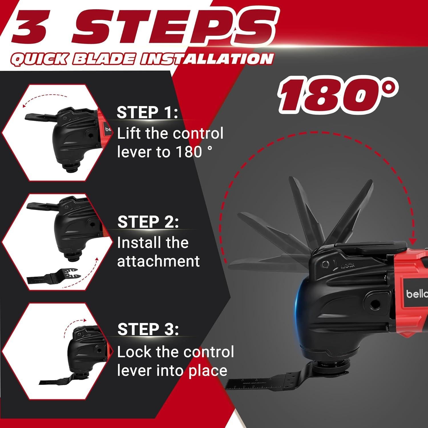 Herramienta Oscilante Inalámbrica BellaDimora 18V 6 Velocidades