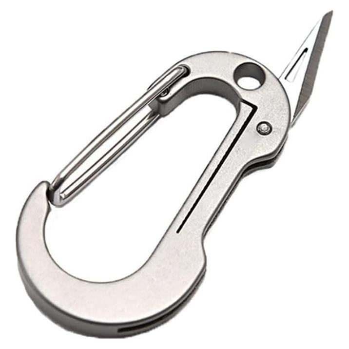 Mosquetón de Titanio con Cuchillo Plegable SZHOWORLD EDC
