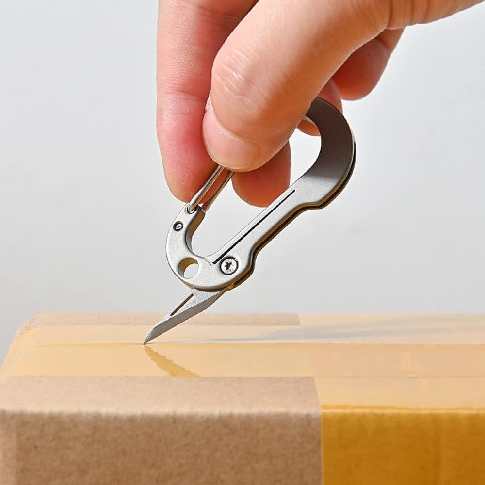 Mosquetón de Titanio con Cuchillo Plegable SZHOWORLD EDC