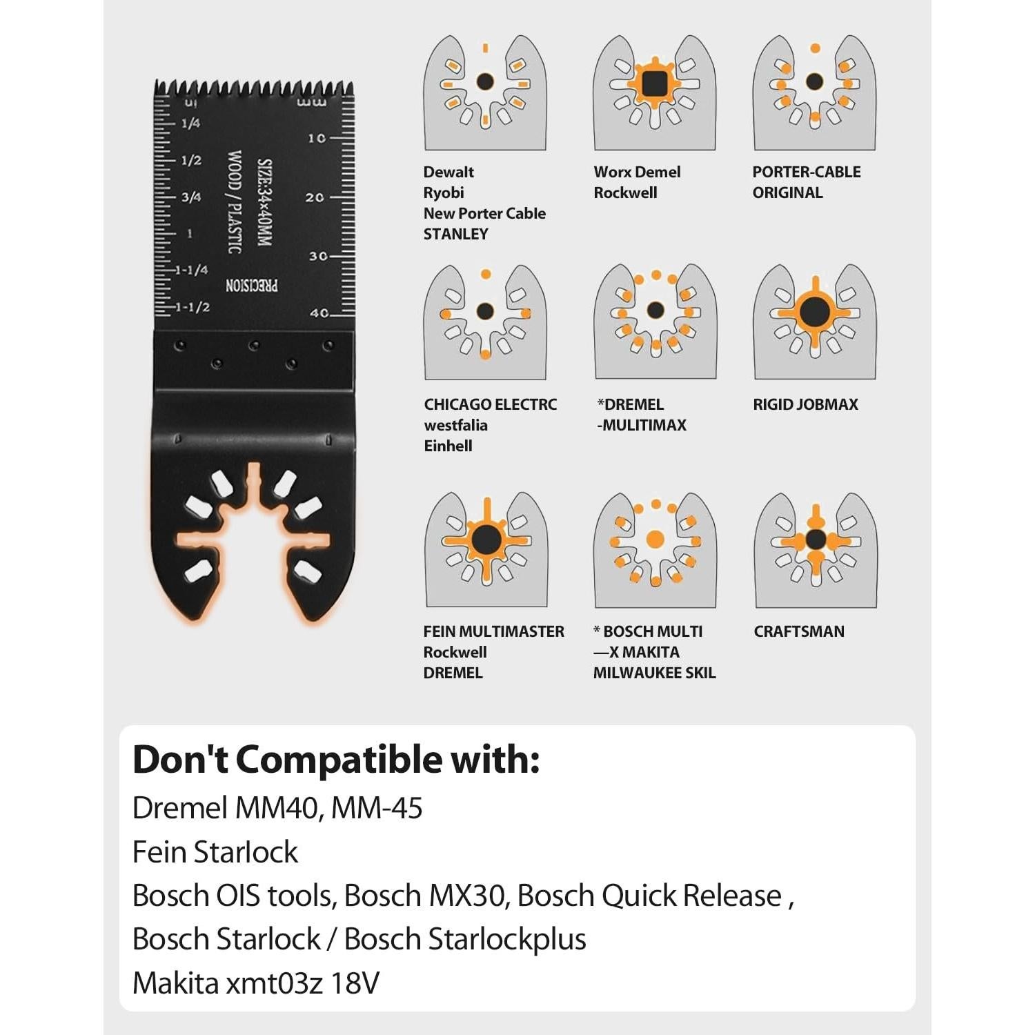 Kits de Cuchillas Oscilantes 112Pcs AVID POWER - Multiherramienta