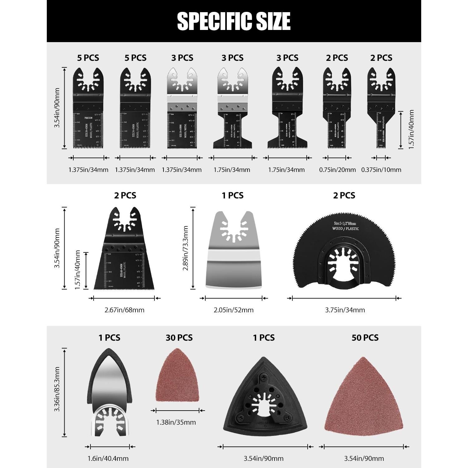 Kits de Cuchillas Oscilantes 112Pcs AVID POWER - Multiherramienta