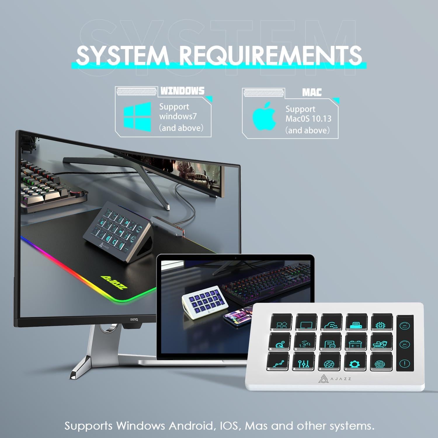 Controlador de Transmisión AKP153 MANBASNAKE 15 Teclas Macro Blanco