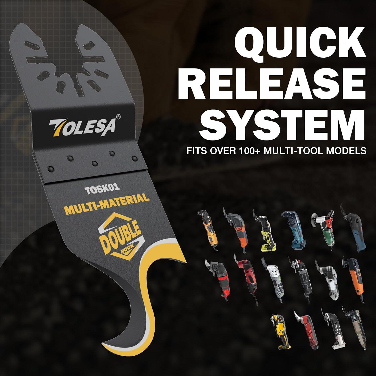 Hojas de Cuchillo de Gancho TOLESA 5 PCS para Herramienta Oscilante