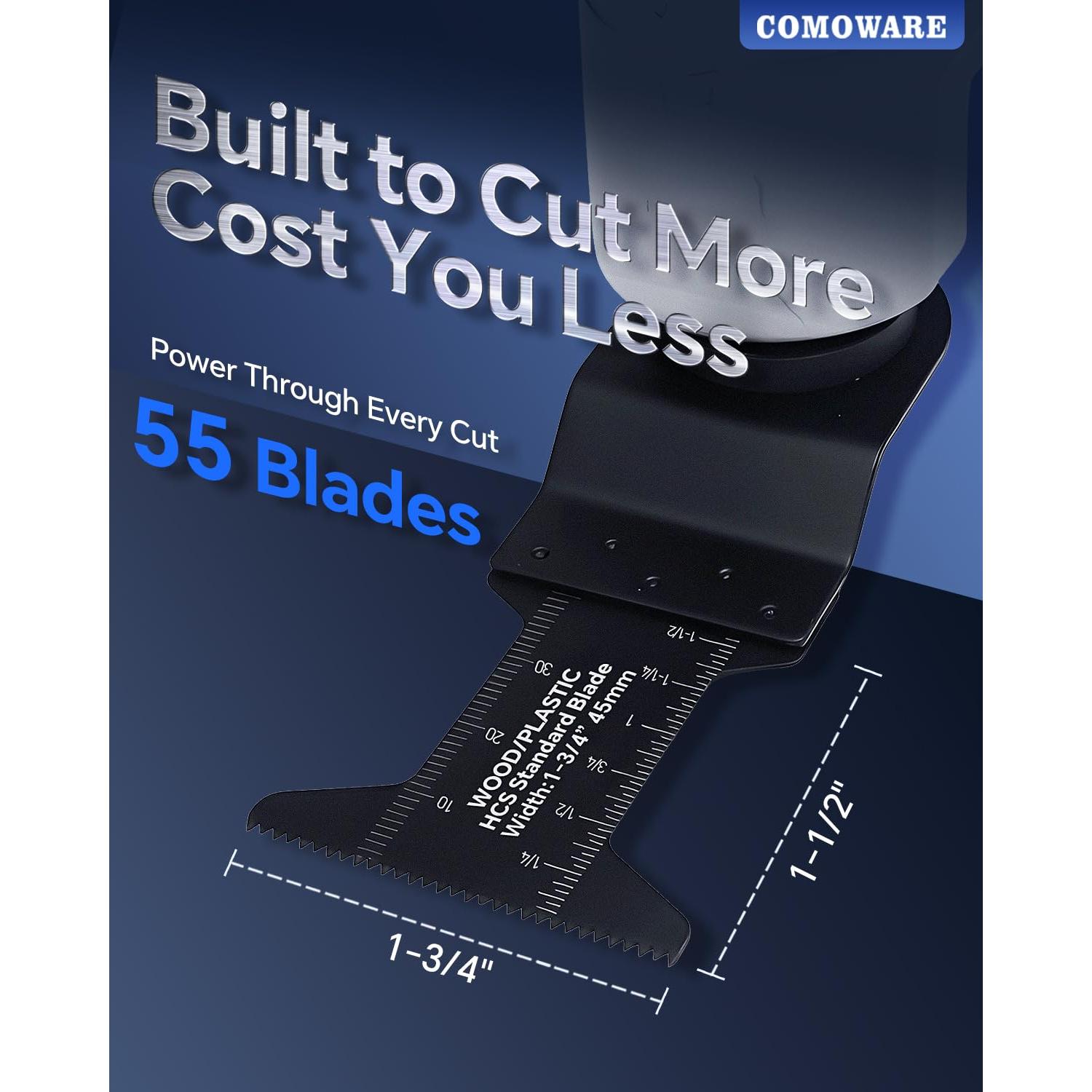 Cuchillas de Sierra Oscilante COMOWARE 55 Pcs 4.4 cm