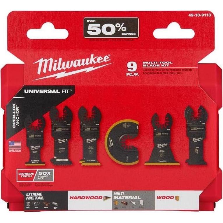 Kit de Cuchillas Multi-Herramienta Milwaukee 9PC 49-10-9113