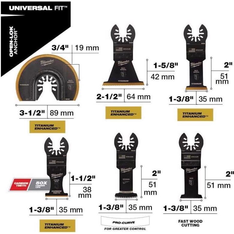 Kit de Cuchillas Multi-Herramienta Milwaukee 9PC 49-10-9113