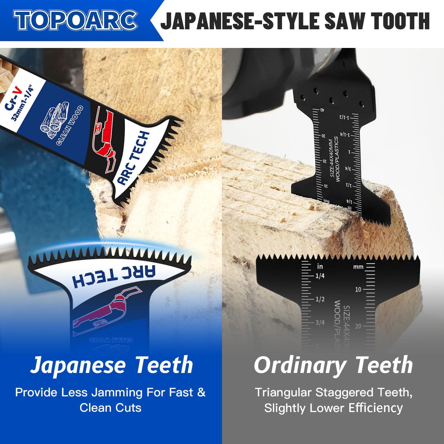 Kit 28 Hojas de Sierra Oscilante TOPOARC para Madera y Metal