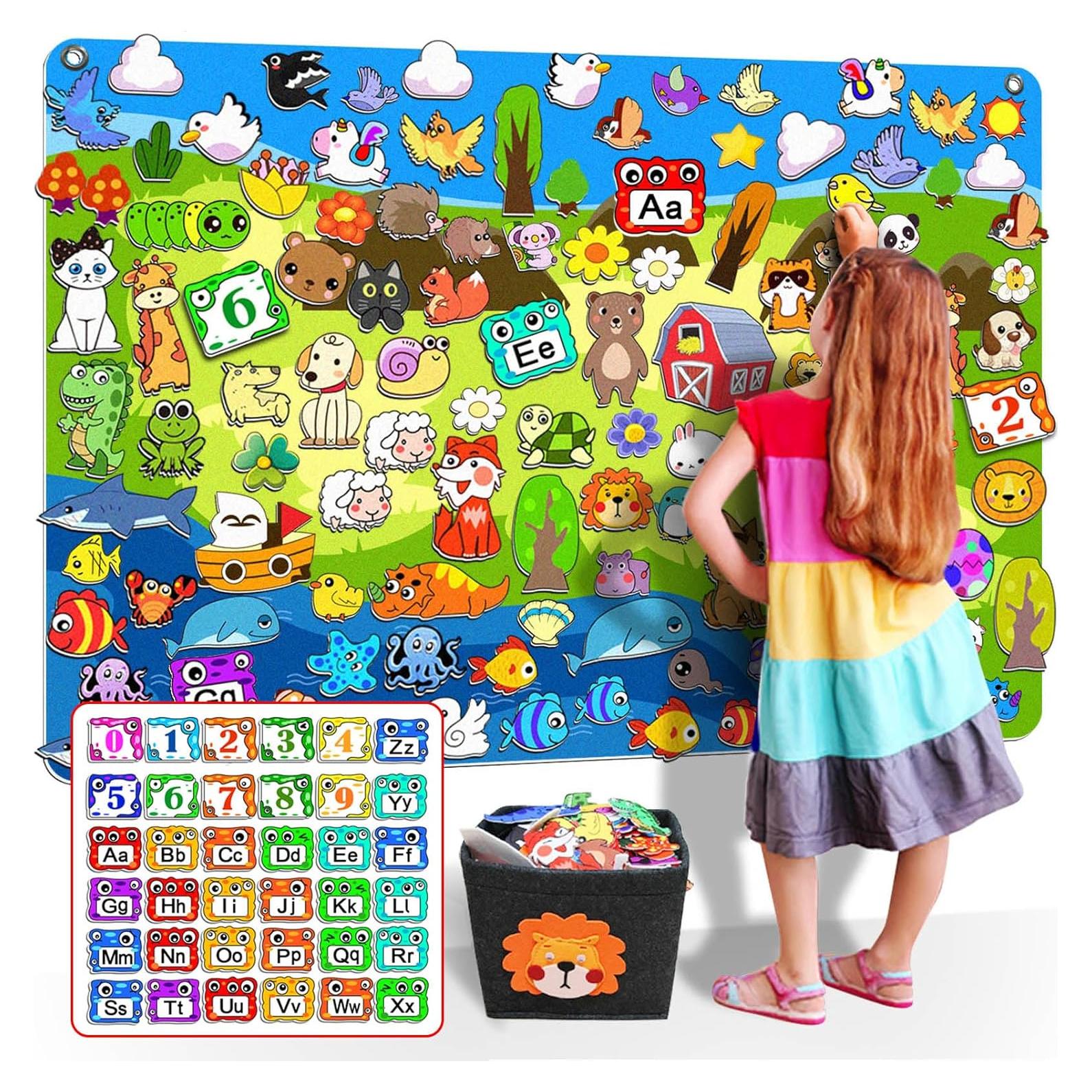 Juego de Tablero de Historias SKOLESK 204 Piezas Fieltro 101x71 cm