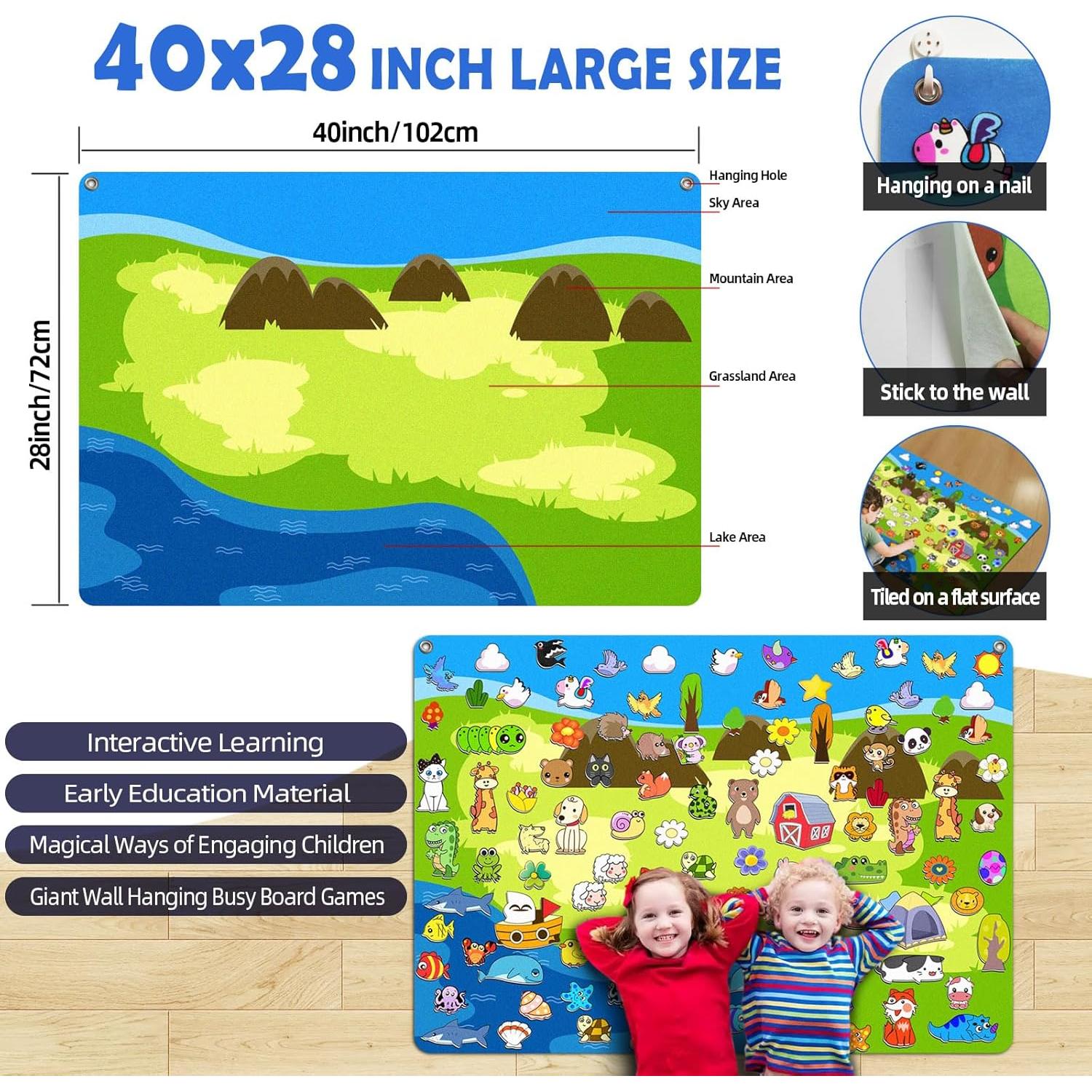 Juego de Tablero de Historias SKOLESK 204 Piezas Fieltro 101x71 cm