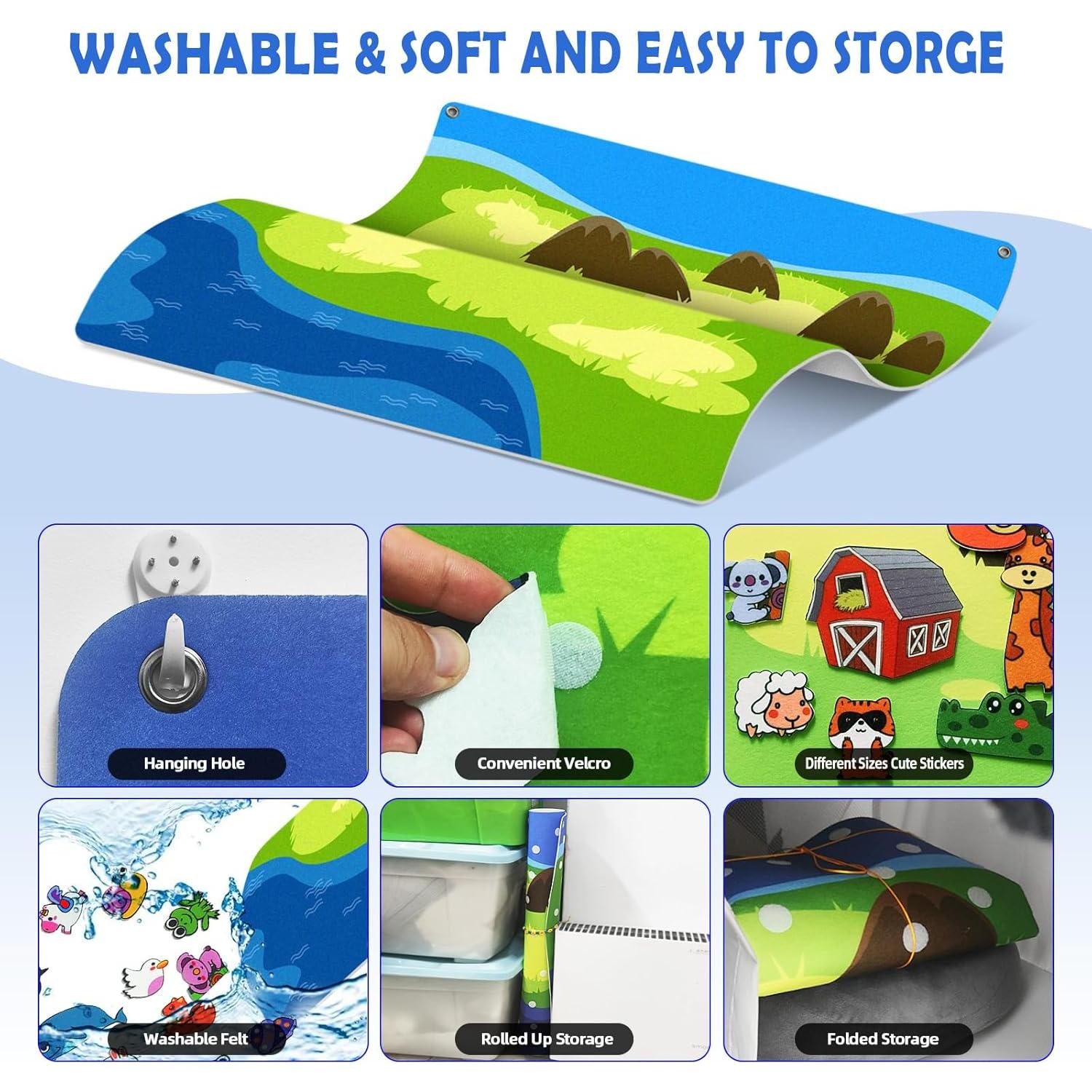 Juego de Tablero de Historias SKOLESK 204 Piezas Fieltro 101x71 cm