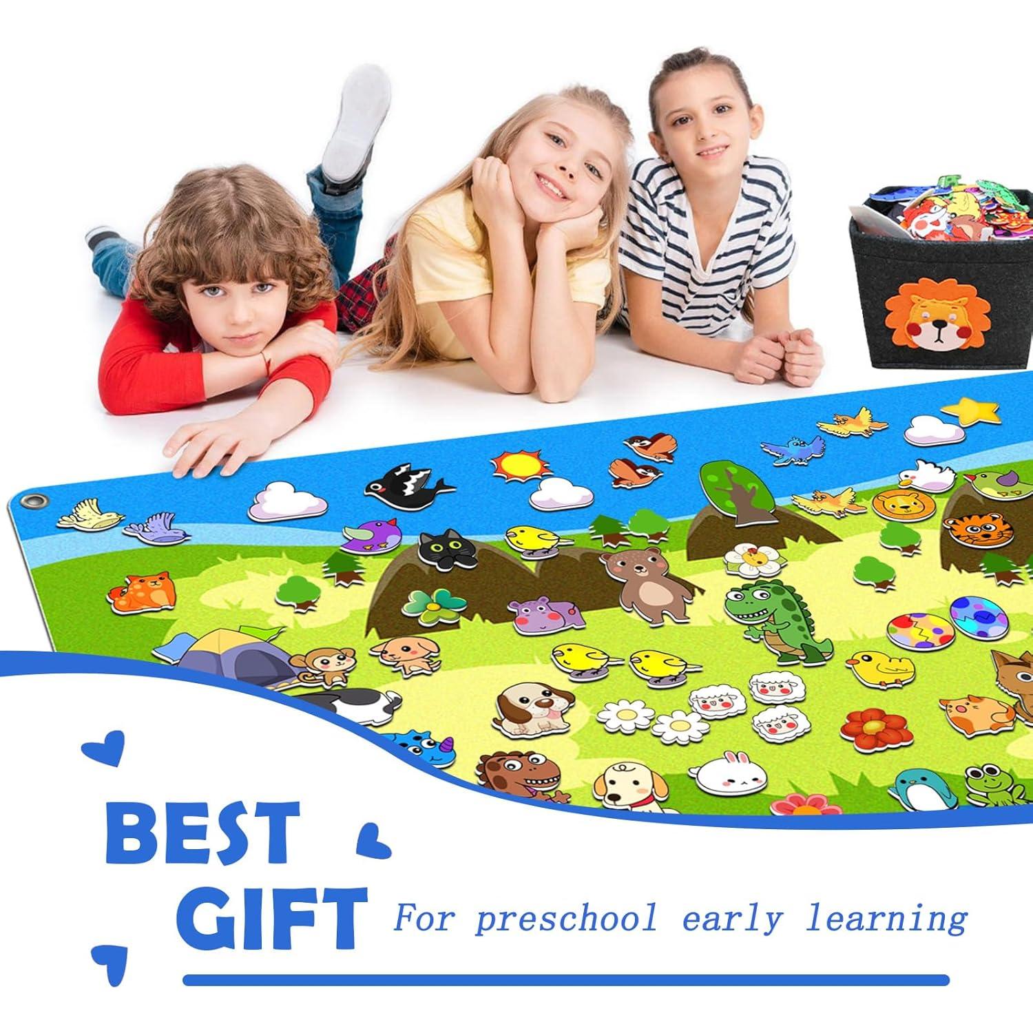 Juego de Tablero de Historias SKOLESK 204 Piezas Fieltro 101x71 cm