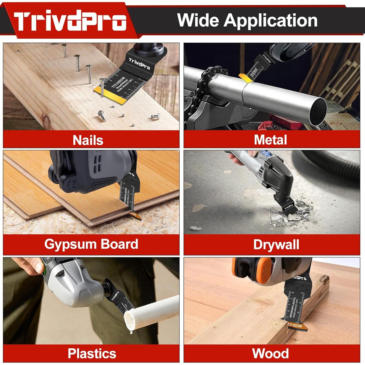 Kit de 50 Hojas de Herramienta Oscilante TrivdPro para Metal y Madera