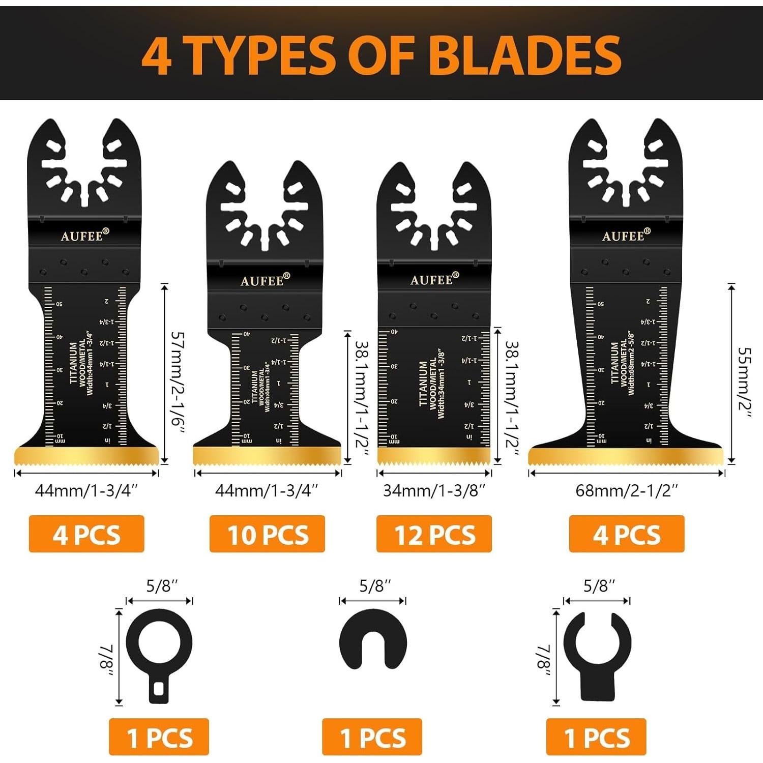 30 Hojas Multiherramienta Titanio Universal para Dewalt Milwaukee