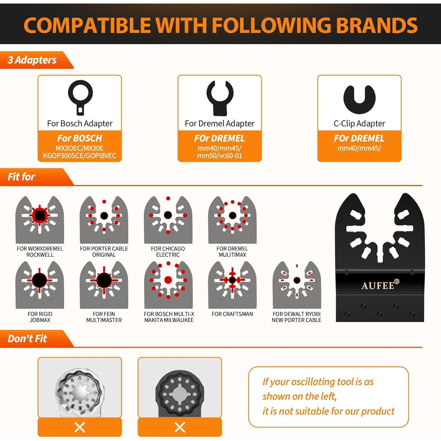 30 Hojas Multiherramienta Titanio Universal para Dewalt Milwaukee