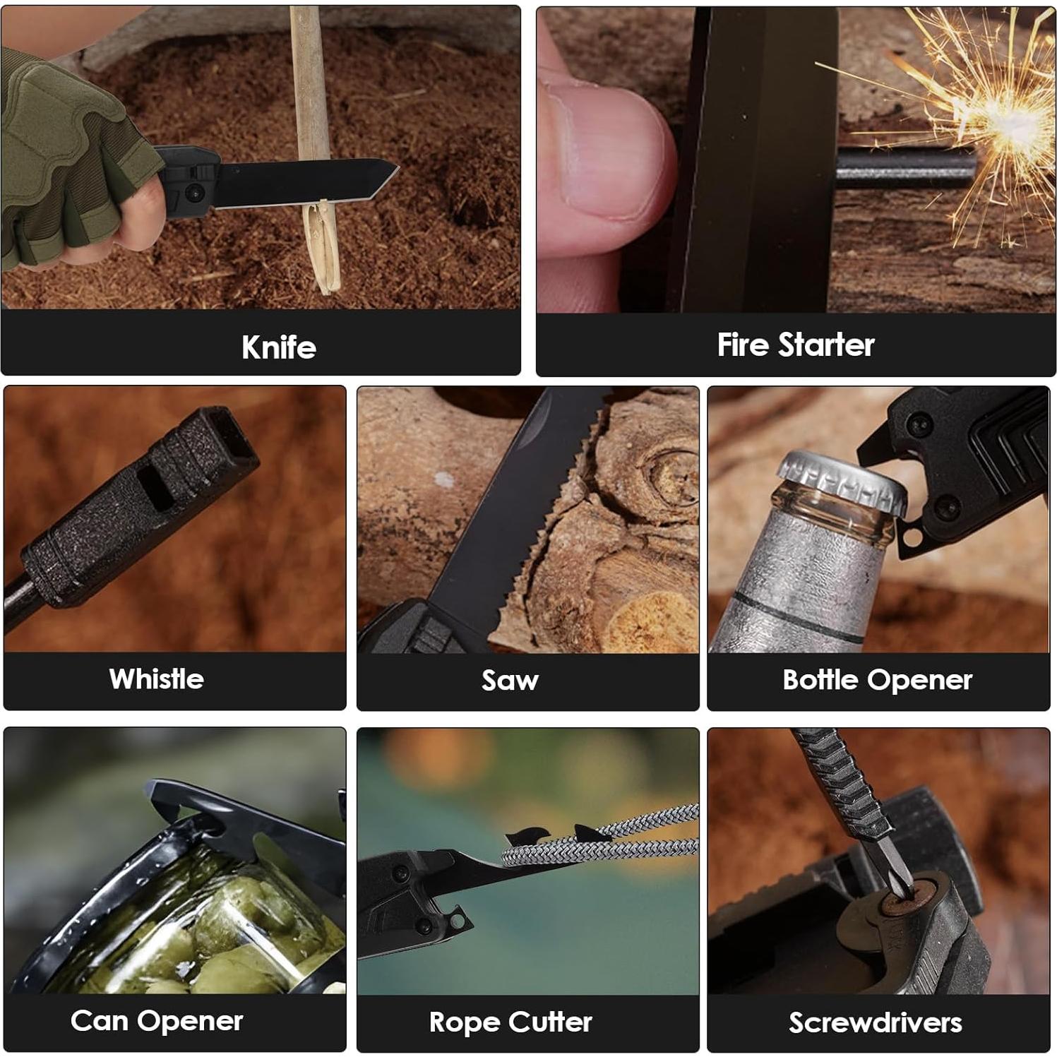 Cuchillo de bolsillo multi herramienta TKOPHOU 17 en 1 acero inoxidable