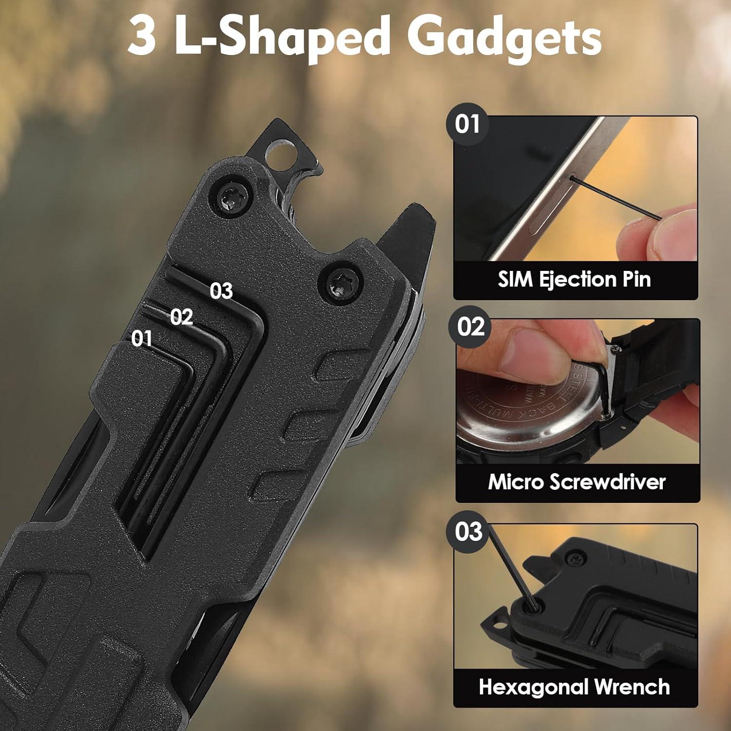 Cuchillo de bolsillo multi herramienta TKOPHOU 17 en 1 acero inoxidable