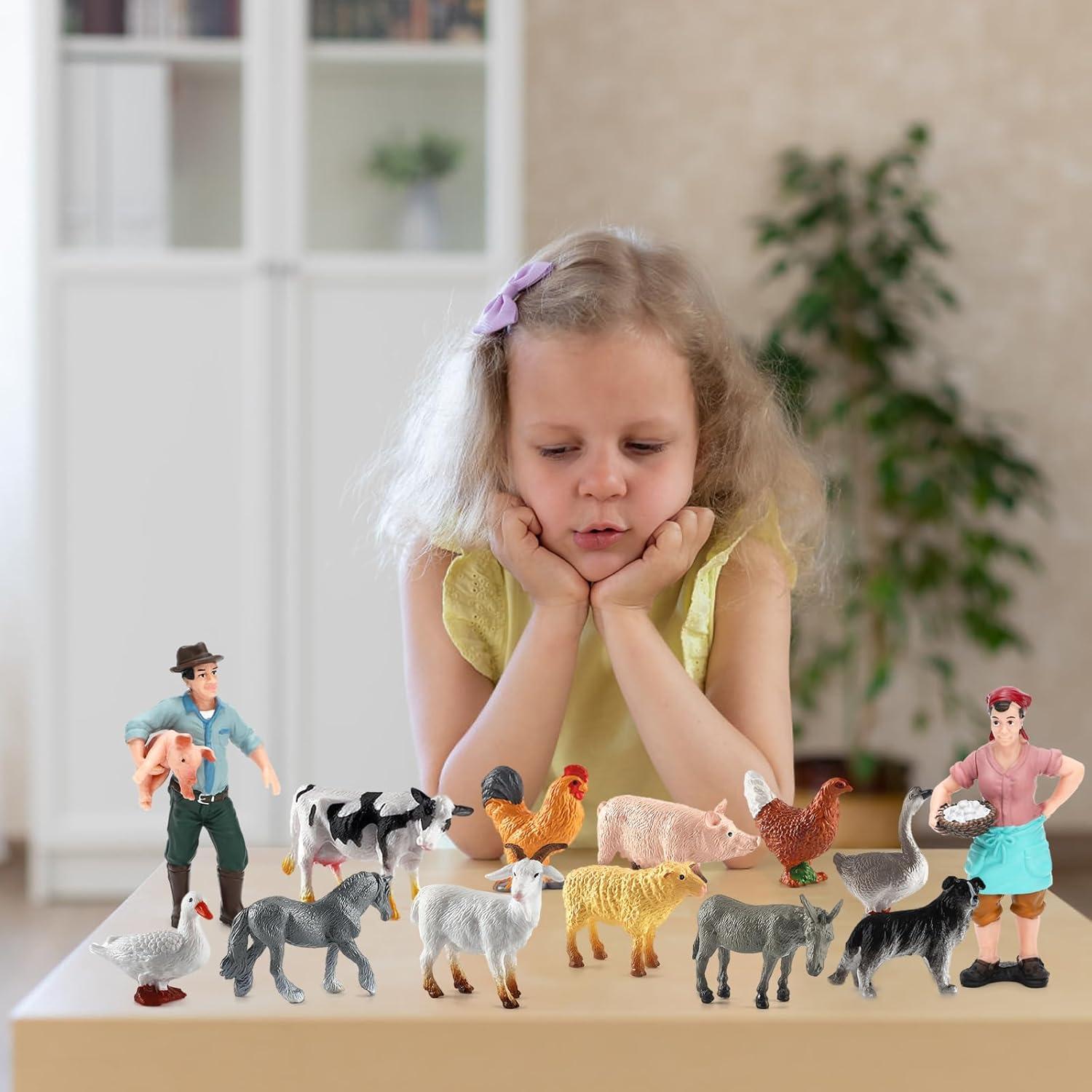 Figuras de Animales de Granja ONEST 14 Piezas Juguetes