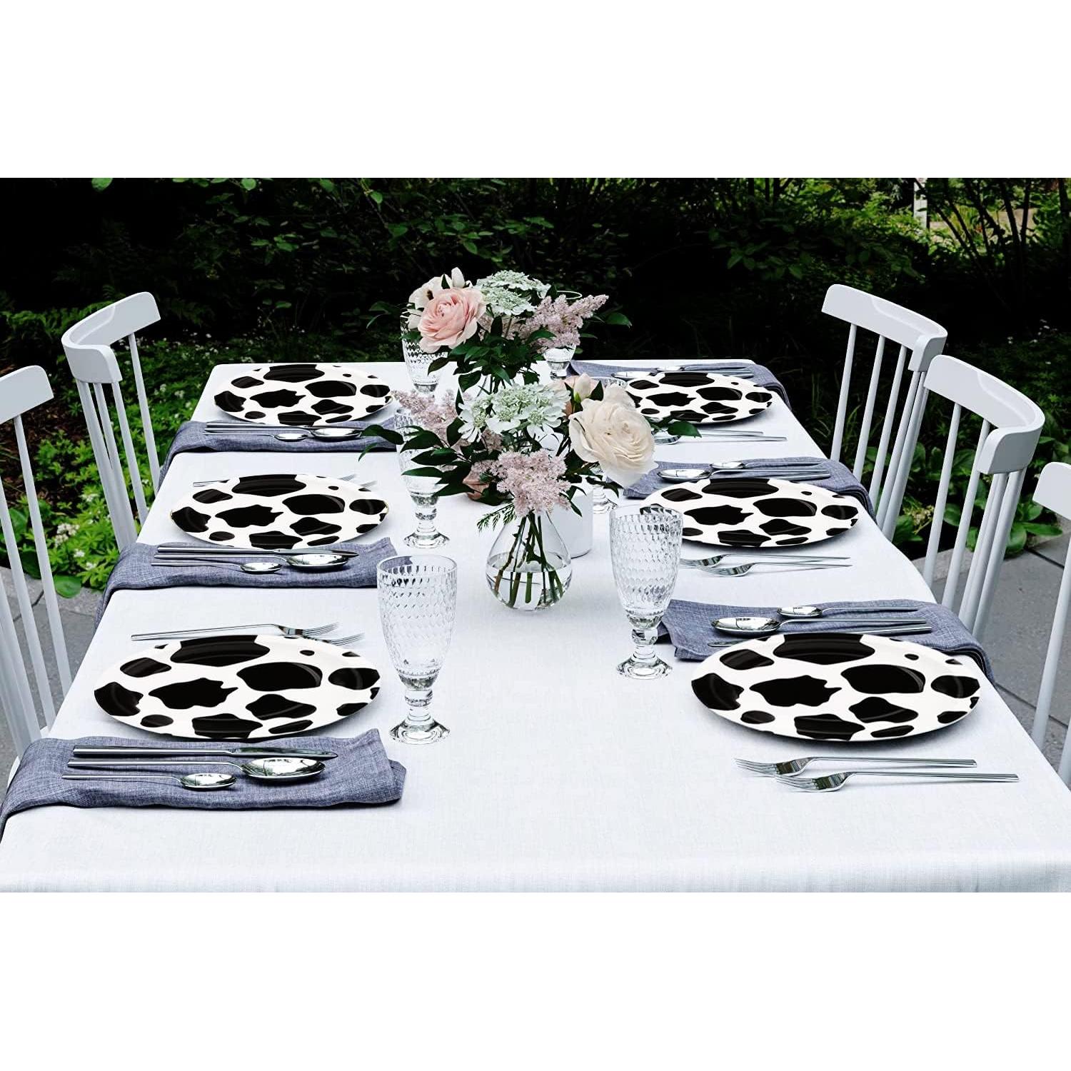 40 Platos de Papel Desechables HSPAIDYP Diseño de Vaca 17.78 cm