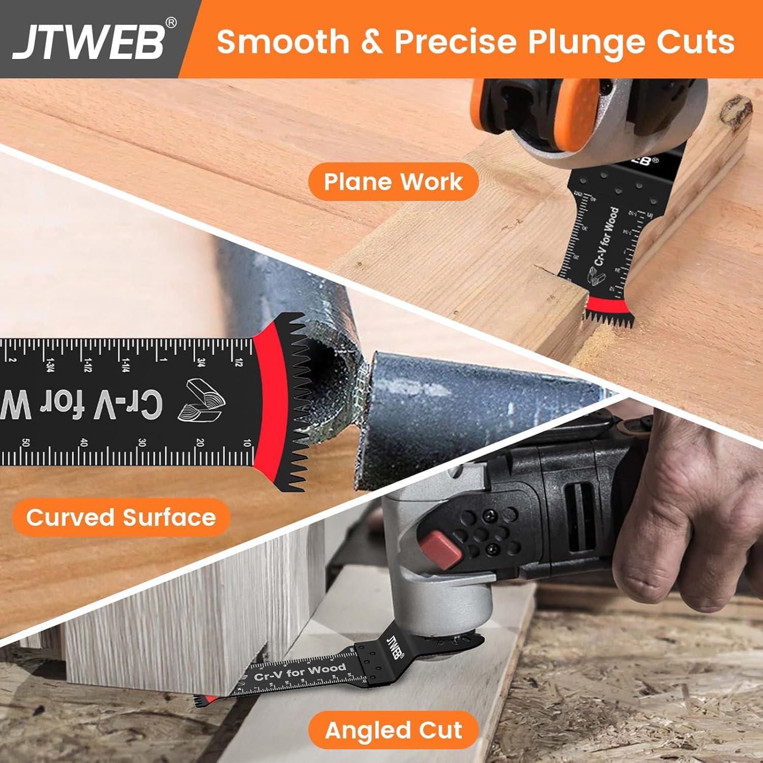 Hojas Multiherramienta Oscilante JTWEB 12PCS para Madera y Plástico